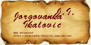 Jorgovanka Ikalović vizit kartica